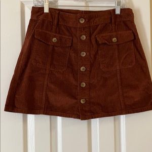 American Eagle A-Line Corduroy Mini-Skirt
